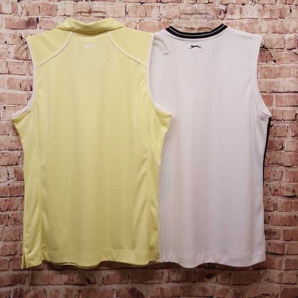 Slazenger Shirts Set of 2 Gold  (1 with collar/1 no collar) Size Large - Picture 12 of 16